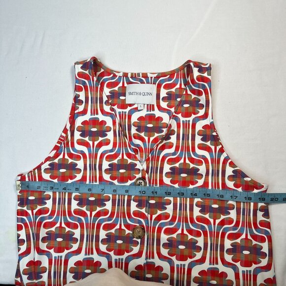 Smith & Quinn The Dorothy Ponte Dress Mini Sleeveless Red Retro Floral Large - Picture 6 of 9
